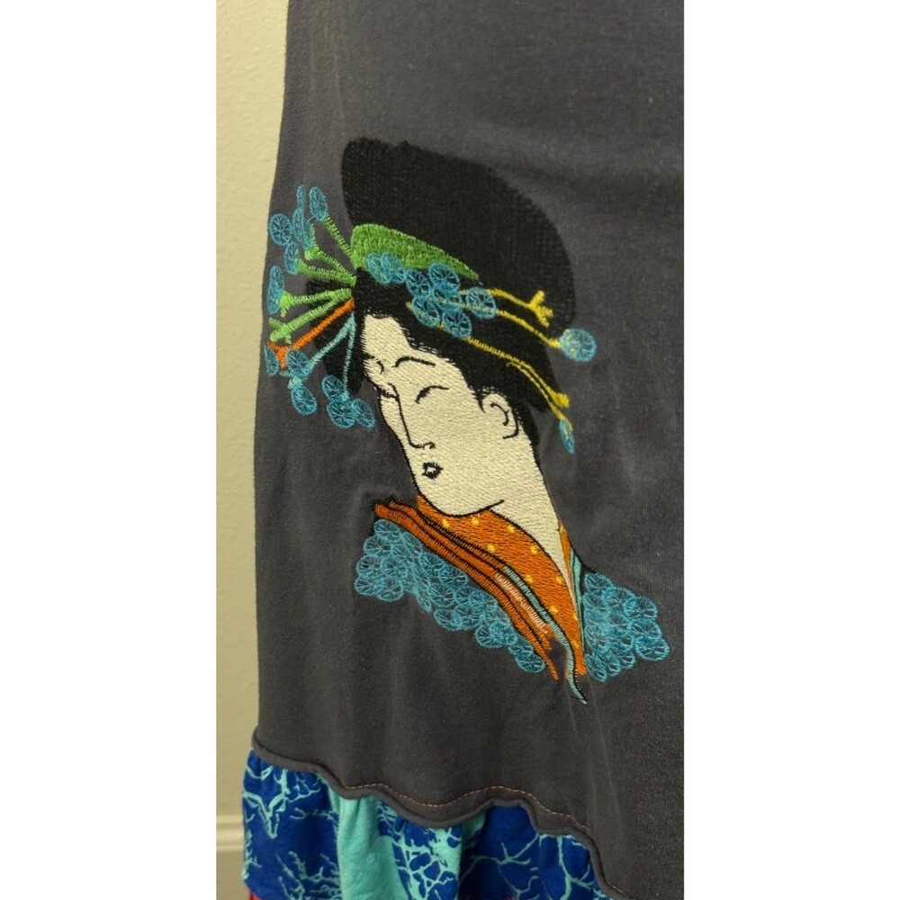 Desigual Patchwork Colorful Halter Dress Cotton Medium Boho Art to Wear Dopamine - Picture 6 of 9